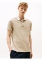 Polo Beige Teñido En Prenda Con Logo Bordado Tommy Hilfiger de Tommy Hilfiger