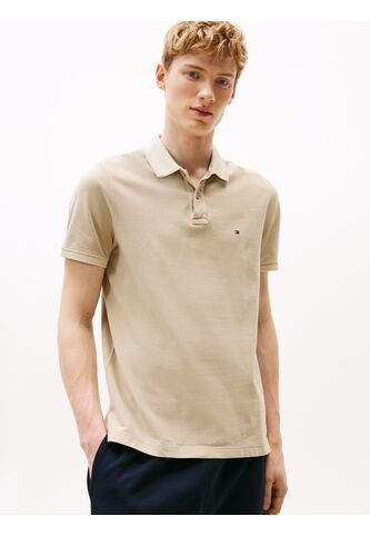 Polo Beige Teñido En Prenda Con Logo Bordado Tommy Hilfiger Tommy Hilfiger