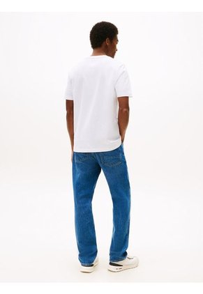 Camiseta Blanca Flock Con Logo Estampado Tommy Hilfiger