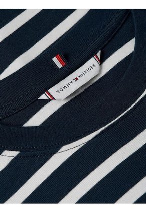 Camiseta Azul Slim De Cuello Redondo Tommy Hilfiger