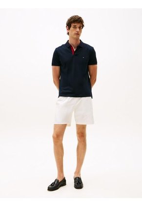 Polo Azul De Corte Regular Con Tapeta Y Cuello A Contraste Tommy Hilfiger