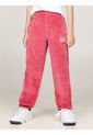 Pantalón Niña Rosa Velour Con Logo Script Tommy Hilfiger de Tommy Hilfiger