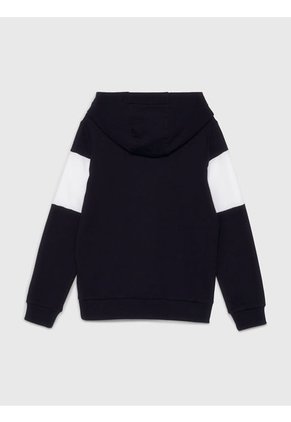 Buzo Azul Para Niño Oscuro Con Capucha Y Franja Blanca Tommy Hilfiger