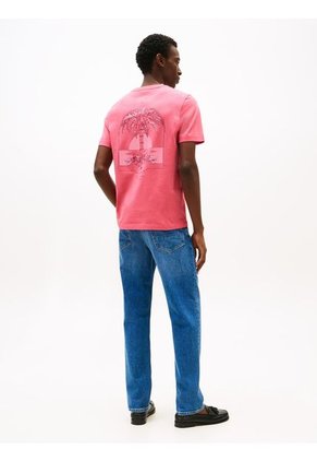 Camiseta Rosa Con Motivo De Palmera En La Espalda Tommy Hilfiger