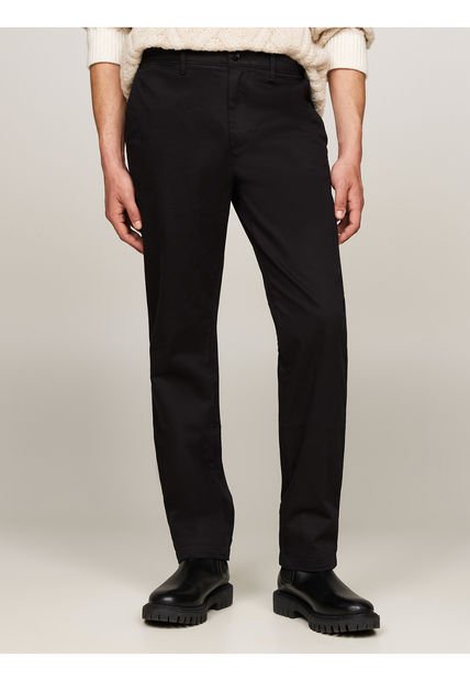 Pantalón Negro Chino Denton Con Pierna Recta Tommy Hilfiger