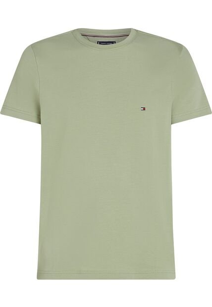 Camiseta Verde De Cuello Redondo Y Corte Extra Slim Tommy Hilfiger
