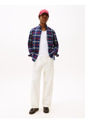 Camisa Azul Oscuro Oxford De Manga Larga Tommy Hilfiger