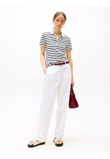 Polo Blanco 1985 Collection Slim De Piqué Tommy Hilfiger
