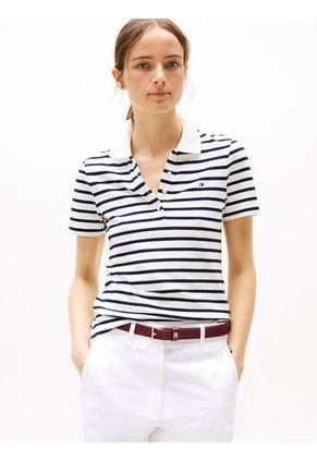 Polo Blanco 1985 Collection Slim De Piqué Tommy Hilfiger