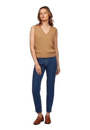 Jeans Azul Ajustados Y Tobilleros De Talle Alto Tommy Hilfiger