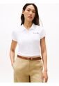Polo Blanco De Corte Slim Con Logo Script Tommy Hilfiger de Tommy Hilfiger
