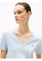 Camiseta Celeste De Rayas Con Cuello En V Tommy Hilfiger de Tommy Hilfiger