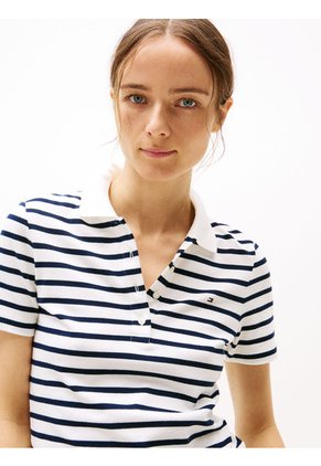 Polo Blanco 1985 Collection Slim De Piqué Tommy Hilfiger