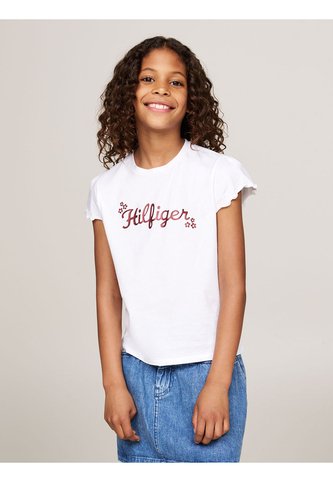 Camiseta Blanca Con Logo Floral Para Niña Tommy Hilfiger Tommy Hilfiger