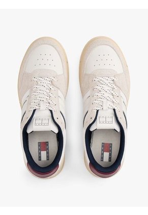 Tenis Negro De Ante Con Mezcla De Texturas Tommy Hilfiger