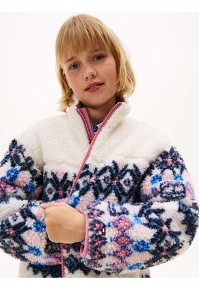 Chaqueta Blanca Tipo Teddy Con Diseño Fair Isle Tommy Hilfiger