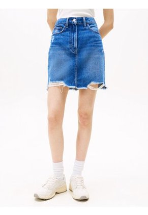 Minifalda Azul Denim Mom Desgastada Tommy Jeans