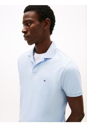 Polo Celeste De Corte Regular Tommy Hilfiger