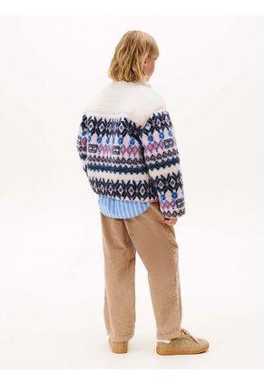 Chaqueta Blanca Tipo Teddy Con Diseño Fair Isle Tommy Hilfiger