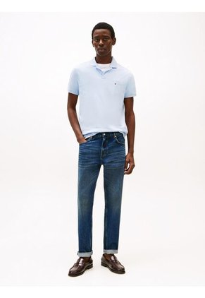 Polo Celeste De Corte Regular Tommy Hilfiger