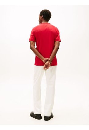 Camiseta Roja Con Logo En Forma De Escudo Tommy Hilfiger