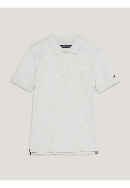 Polo De Punto Con Logo Estilo Grafiti Niño Gris Tommy Hilfiger