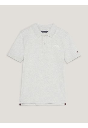Polo De Punto Con Logo Estilo Grafiti Niño Gris Tommy Hilfiger