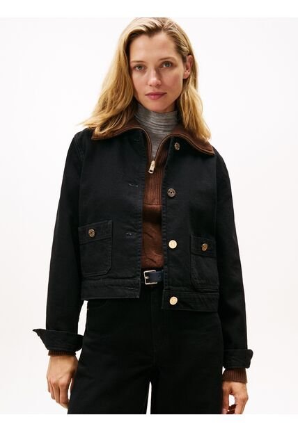 Chaqueta Negra Denim Negra Con Logo  Tommy Hilfiger