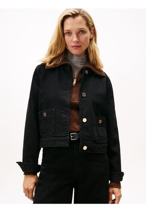 Chaqueta Negra Denim Negra Con Logo  Tommy Hilfiger