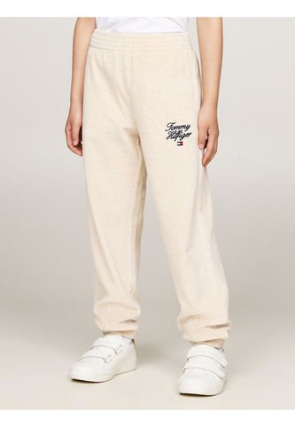 Pantalón Niña Gris Velour Con Logo Script Tommy Hilfiger Tommy Hilfiger