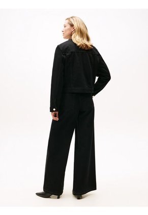 Chaqueta Negra Denim Negra Con Logo  Tommy Hilfiger