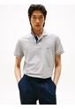 Polo Gris De Corte Regular Con Tapeta Y Cuello A Contraste Tommy Hilfiger de Tommy Hilfiger