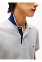 Polo Gris De Corte Regular Con Tapeta Y Cuello A Contraste Tommy Hilfiger de Tommy Hilfiger