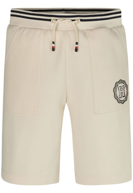 Pantaloneta Niño Blanca Con Monotipo Y Logo Tommy Hilfiger