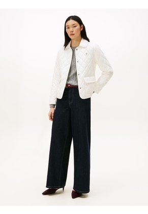 Chaqueta Blanca Acolchada Con Logo Tommy Hilfiger