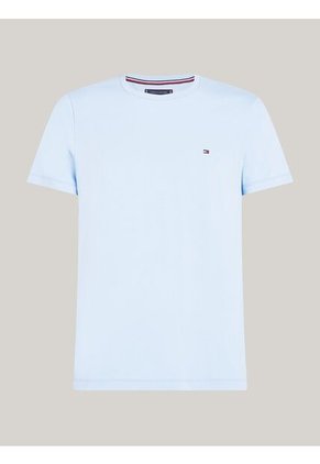 Camiseta Celeste De Cuello Redondo Y Corte Extra Slim Tommy Hilfiger