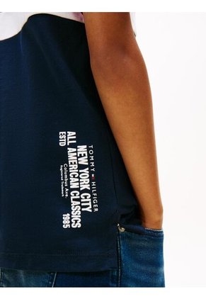 Polo Rojo De Piqué Color Block De Corte Regular Tommy Hilfiger