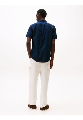 Camisa Azul Poplin Solida Tommy Hilfiger