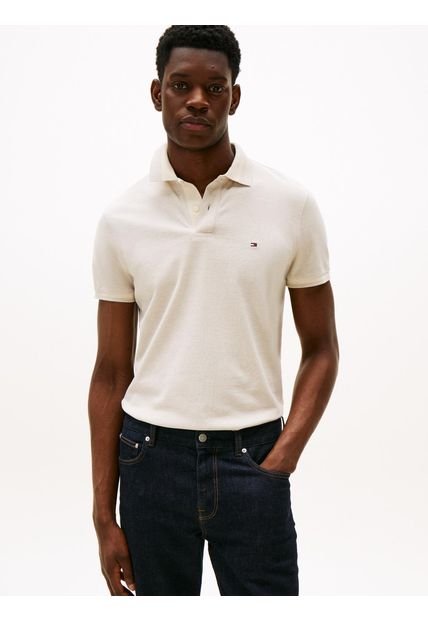 Polo Gris De Corte Regular Con Ribeteado Tommy Hilfiger