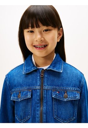 Chaqueta Azul Denim Trucker Con Cremallera Tommy Hilfiger