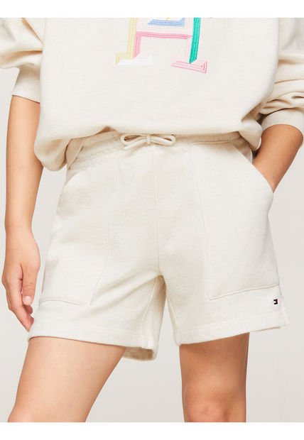 Shorts Blanco Niña Con Cordón Corte Amplio Essential Tommy Hilfiger