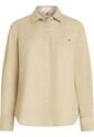 Camisa Beige Oxford Manga Larga Con Logo Tommy Hilfiger de Tommy Hilfiger
