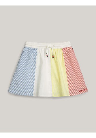 Falda Celeste Niña Celeste Mil Rayas De Corte Evasé Tommy Hilfiger Tommy Hilfiger