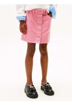 Minifalda Rosada De Pana Con Botones Tommy Hilfiger