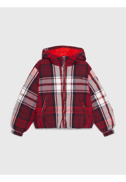Chaqueta De Niña Cuadros Escoceses Con Gorro Tommy Hilfiger