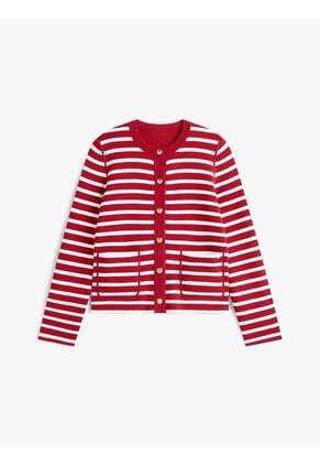 Cárdigan Rojo Con Diseño De Rayas Tommy Hilfiger