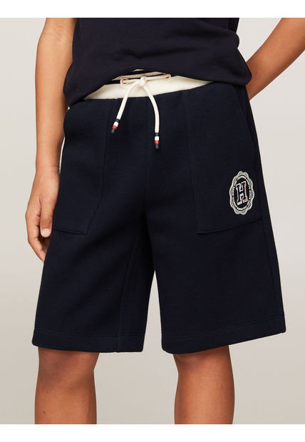 Pantaloneta Niño Azul Con Monotipo Hilfiger Y Logo Tommy Hilfiger