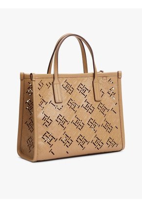 Bolso Beige Tote City Con Monograma TH Tommy Hilfiger