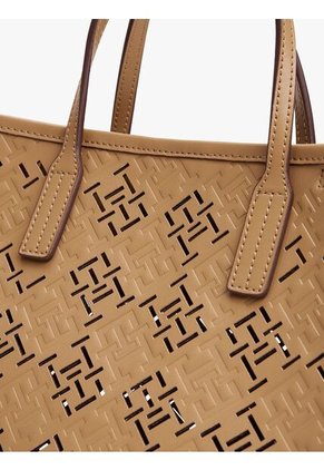 Bolso Beige Tote City Con Monograma TH Tommy Hilfiger