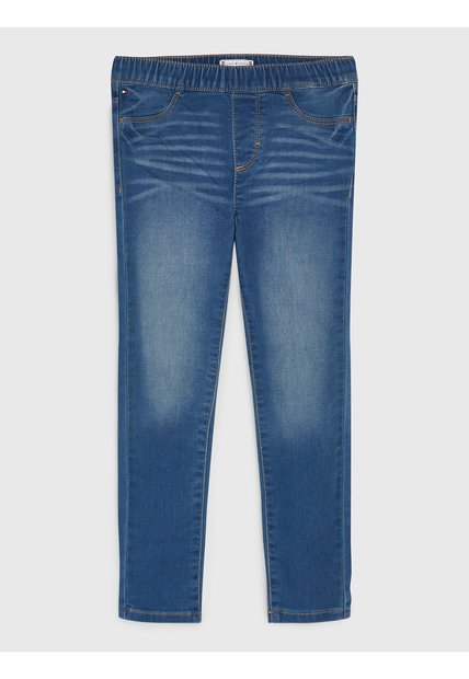 Leggings De Niño Adaptive Estilo Vaquero Beige Tommy Hilfiger
